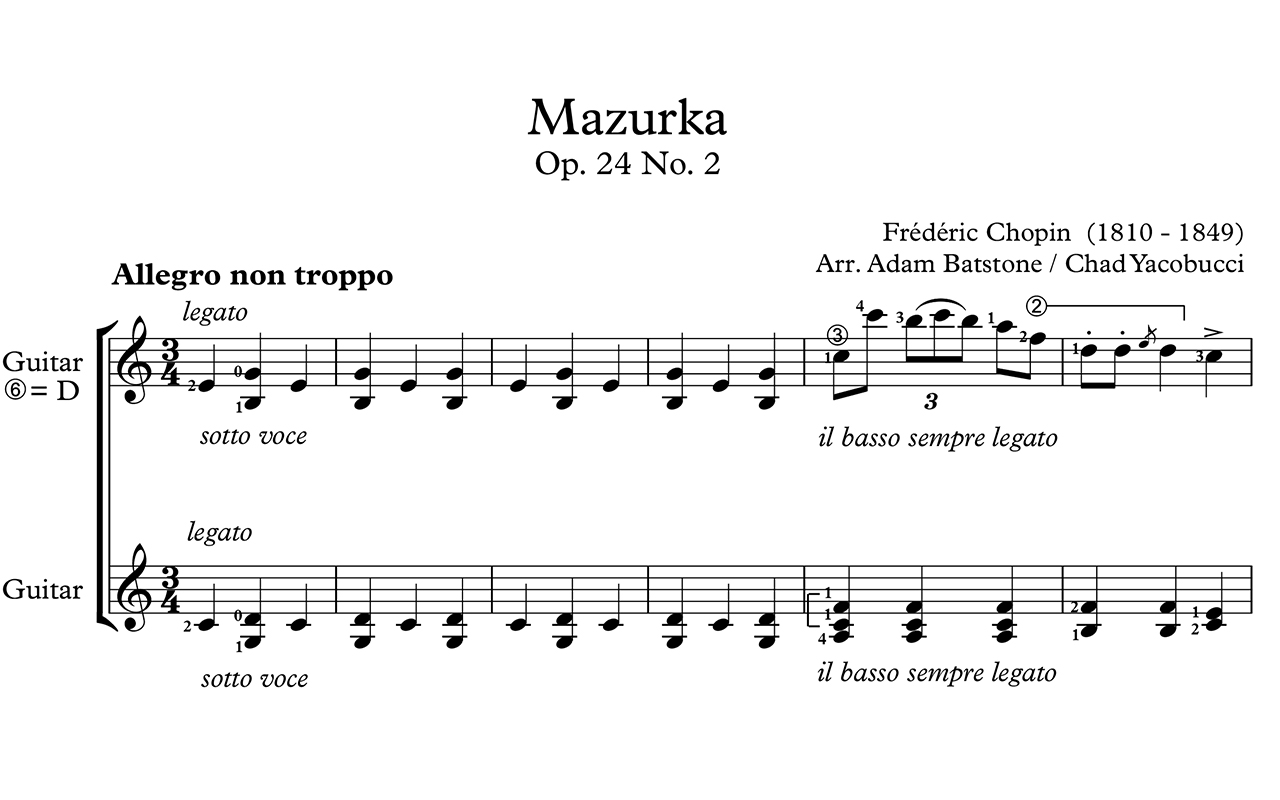 Chopin Mazurka Op. 24 No. 24 score